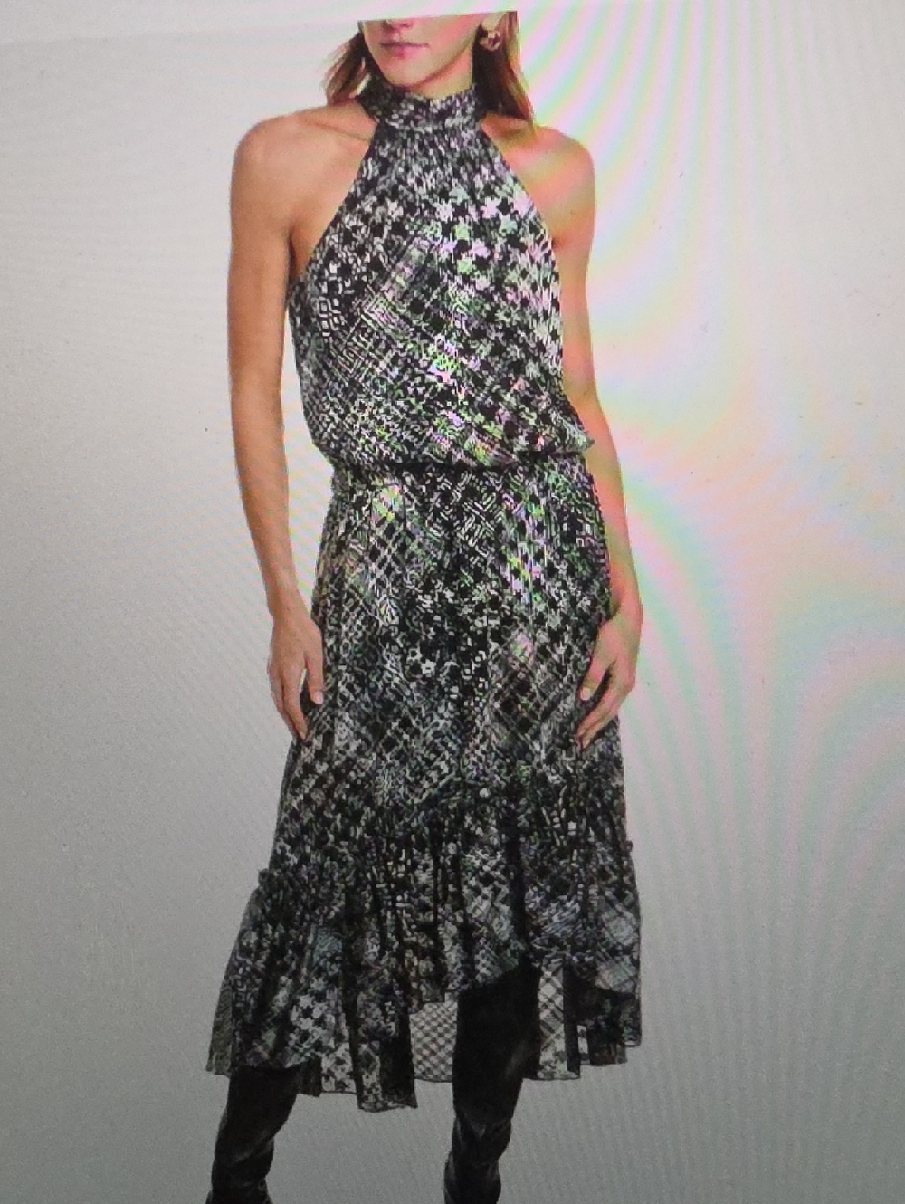 Ramy Brook Alyssa Dress Black Combo Size Xxs $645